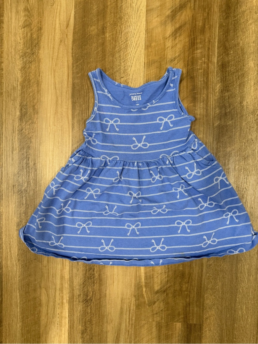 Girls 18months Blue Bow Stripe Tank Dress